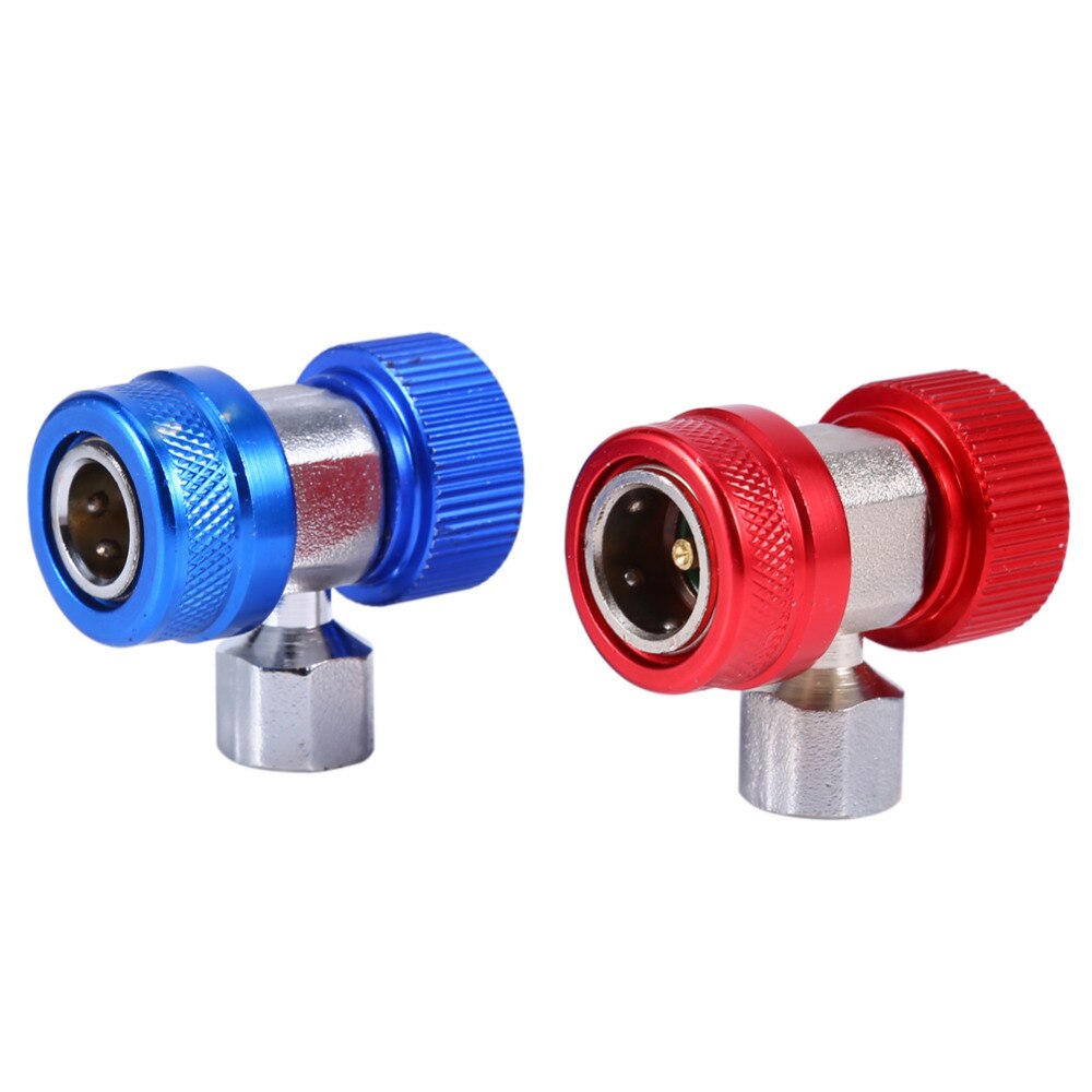 1 Pair Auto Freon R134A AC Air Condition Adjustable Quick Coupler Refrigerant High Low Adapter Connector Manifold Gauge Set