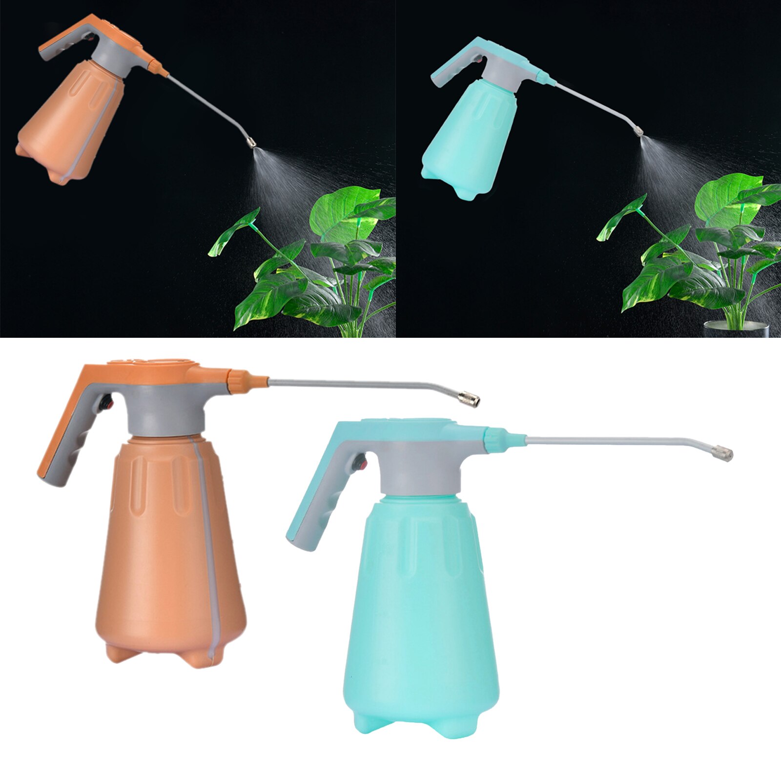 Handheld Electric Garden Sprayer 1.5L Long Nozzle, USB Rechargeable Battery Powered Copper Spout