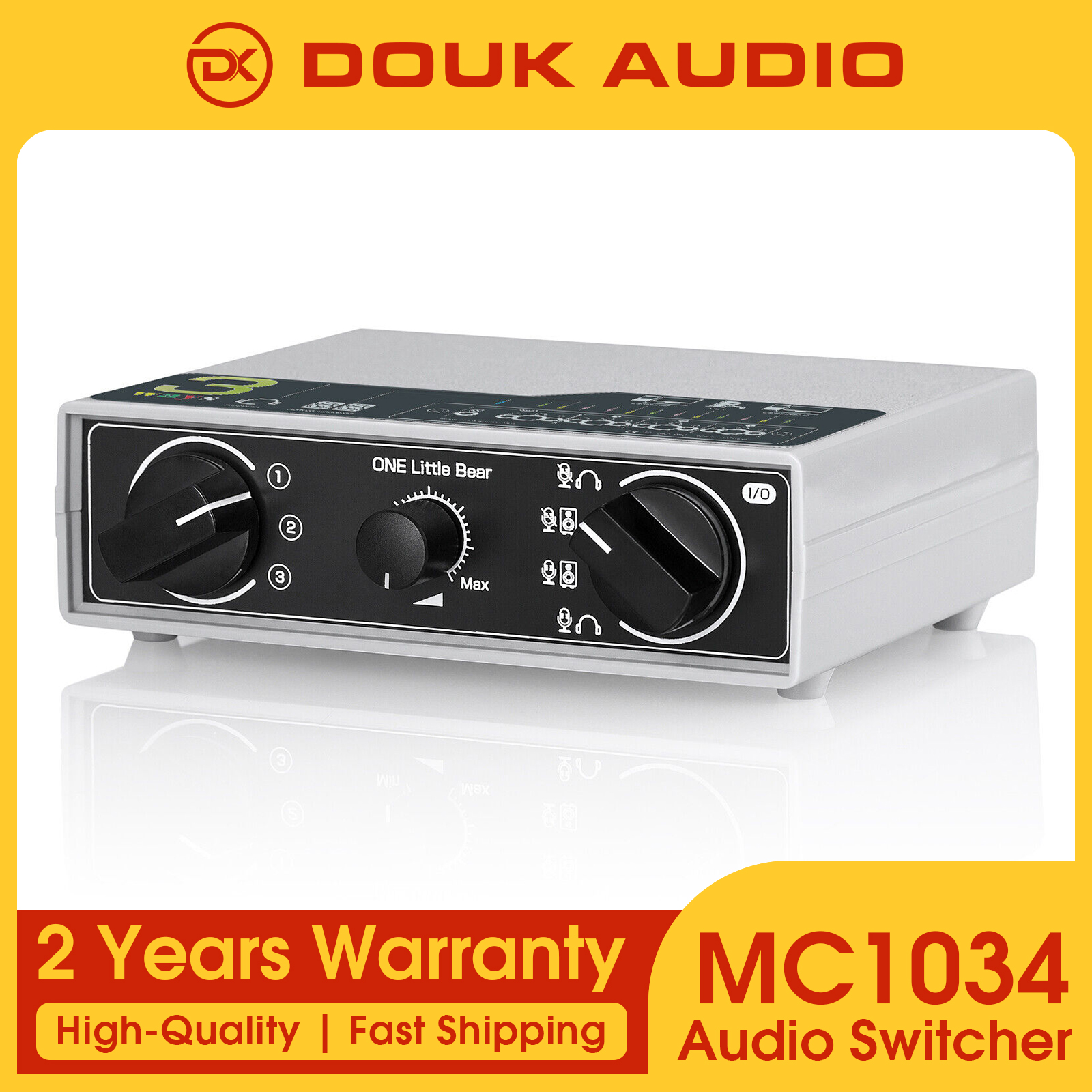 Douk Audio Mini Microphone Headset / Speaker Switcher Box Selector Analog Audio Jack Splitter for Headphones