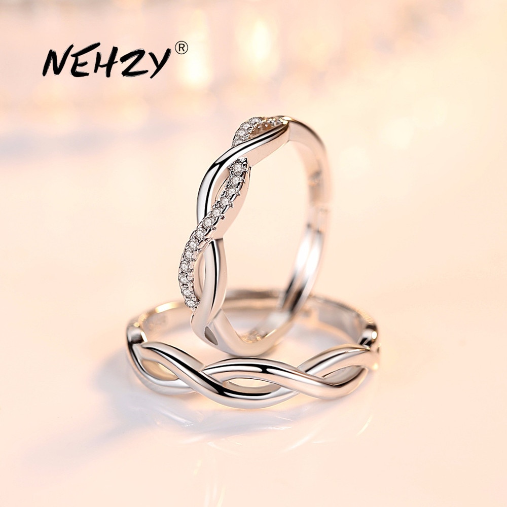 NEHZY-bague d'ouverture, en argent sterling 925, pour femmes, bague d'ouverture, anniversaire de mariage, fiançailles, à la ,