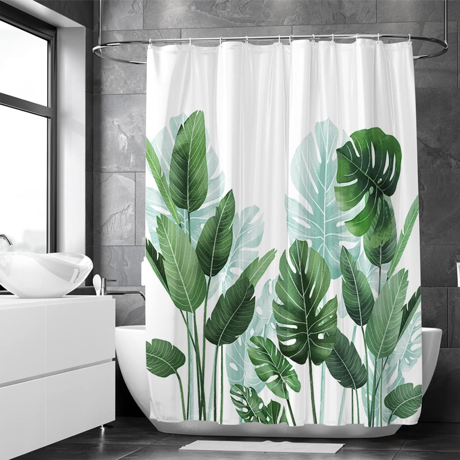 Natuur Douchegordijnen Bos Bad Gordijn Polyester Stof Badkamer Scheidingswand Met Haken Schilderachtige Decor Douchegordijn: 180*180 cm / YELLOW