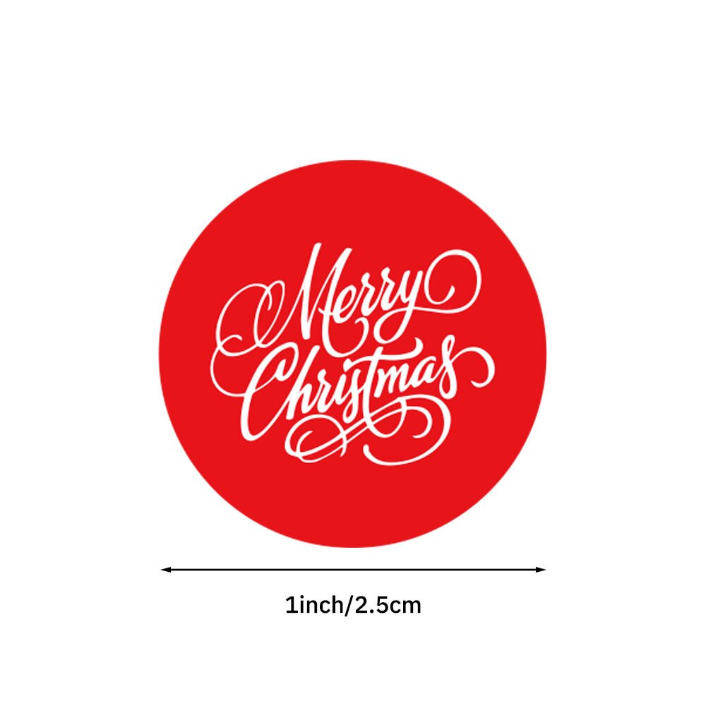 Pegatinas de Feliz Navidad redondas Rojas, pegatinas personalizadas para decoración para de Navidad, etiquetas, para niños, pegatinas de papelería