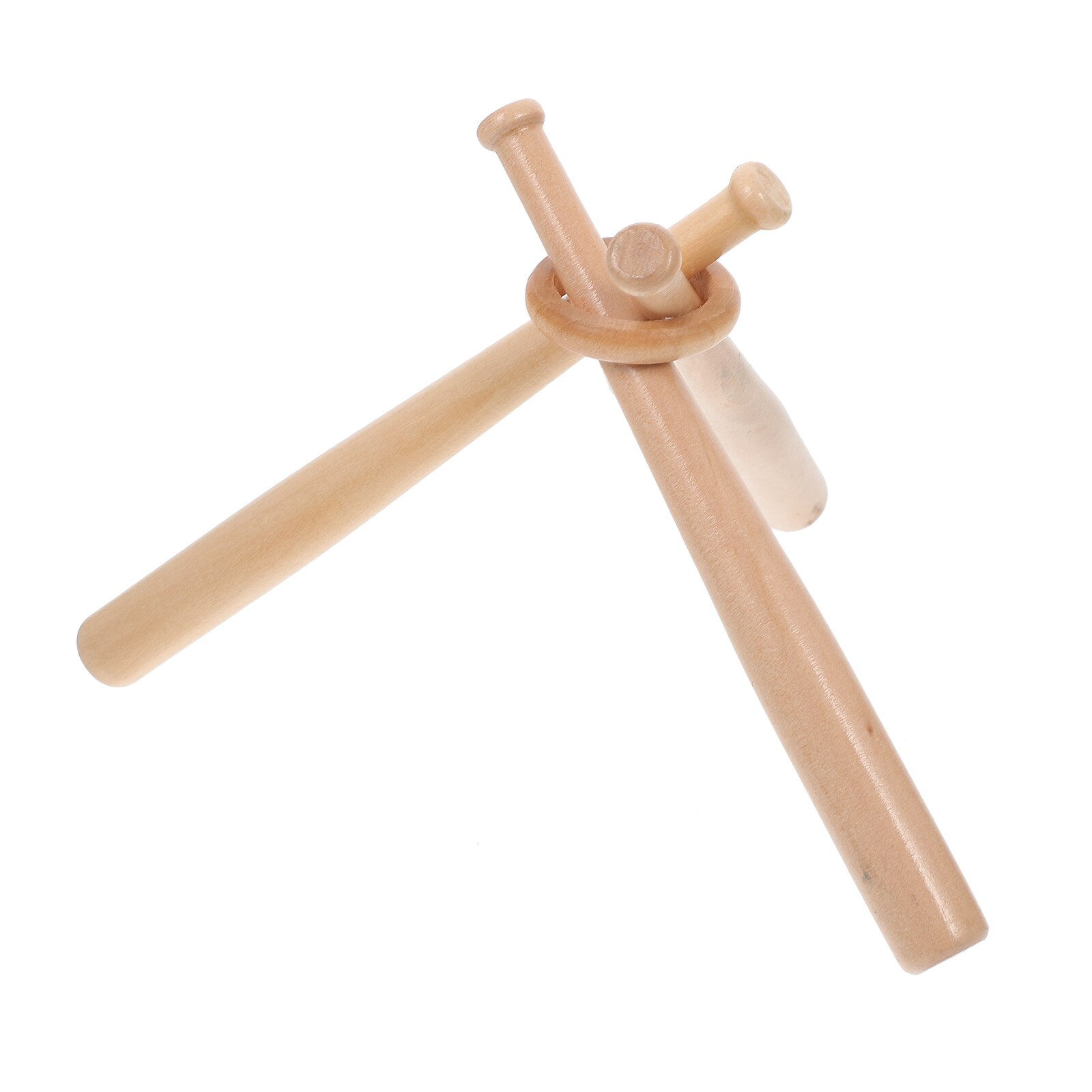 1 set creative mini baseball bat display holder wooden baseball stand with wooden circles: Default Title