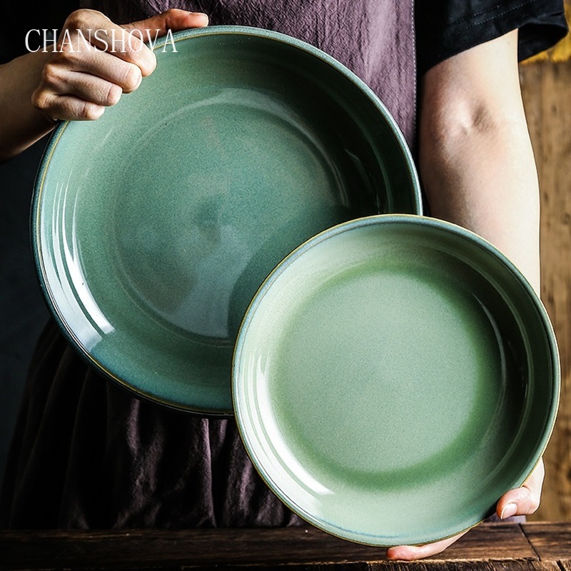 CHANSHOVA – four chinois traditionnel, grandes assiettes à salade en céramique, vaisselle ronde en porcelaine, plateau à Dessert H230