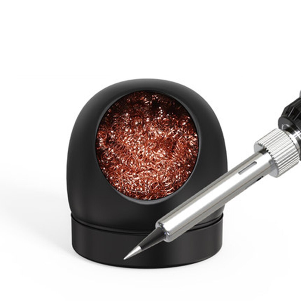 Clean Net Solder Iron Tip Cleaner Ball Holder Steel Wire With Stand Set Welding Soldering Cleaning Electric iron Accessories: Silver