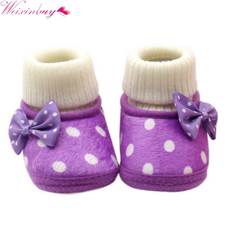 Warme Neugeborenen Schuhe Baby Mädchen Bowknot Fleece Winter Schnee Stiefel Booties Weiß Prinzessin Schuhe