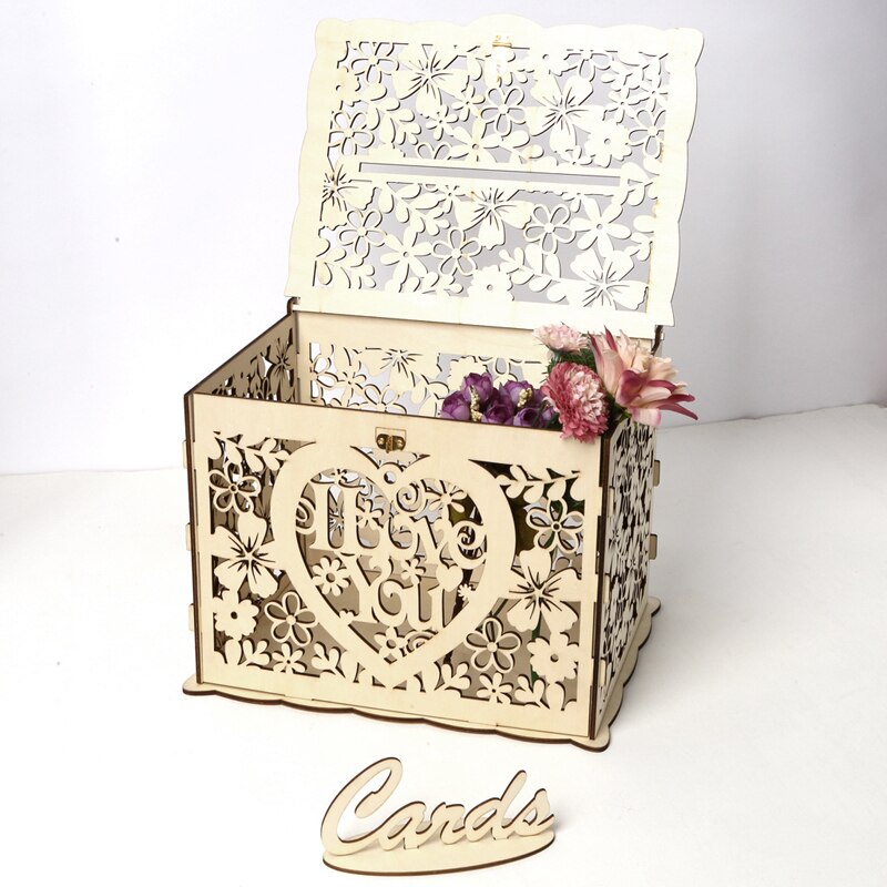 Wedding Card Box, Rustic Wedding Decorations Card Box for Wedding Reception, Bridal Shower, and Anniversary