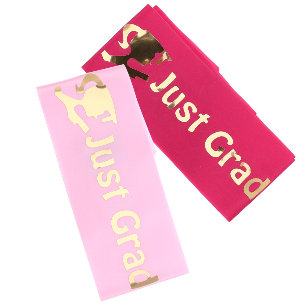 2Pcs Graduation Series Etiquette Belt Set Graduation Party Supplies Prom Favors Sash Graduation Party Decor (1Pc Pink +