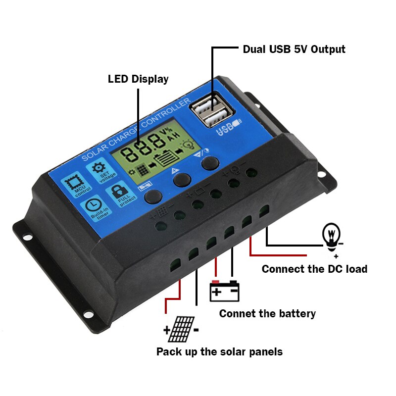 100w 12v/18v solcellepanel solceller monokrystallinsk silisium solcellepanel kraftbank  + 30a kontroller solbatterilader kit
