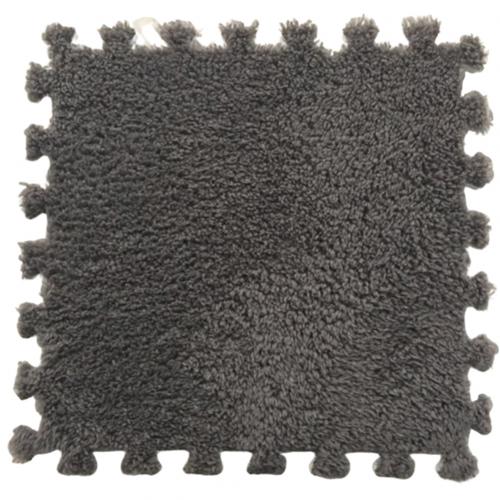 1pc 30*30cm eva skummåtte plys puslespil legemåtter skum shaggy fløjl tæppe dekorativt børneværelse til kravle legetøj 12- farver: Mørkegrå