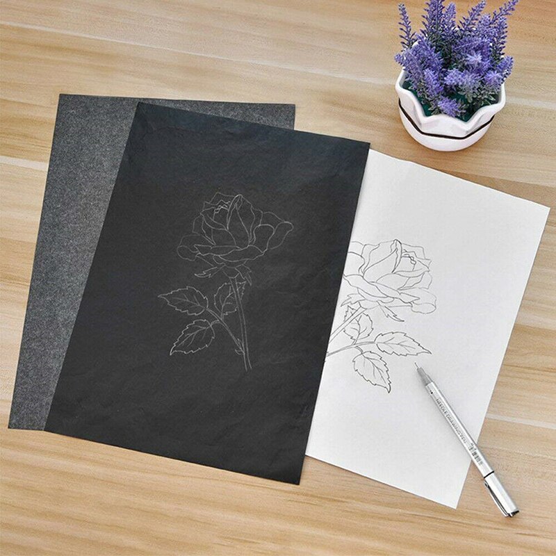100pcs Black/Blue Carbon Paper Thin Painting Accessories Legible Tracing Reusable Copy Clear Transfer Graphite Carbon Paper