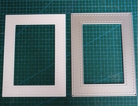Scrapbooking Dies Metal double stitch rectangle frame Cutting Dies Craft Embossing Stamp Stencil Paper Card Making Template DIY