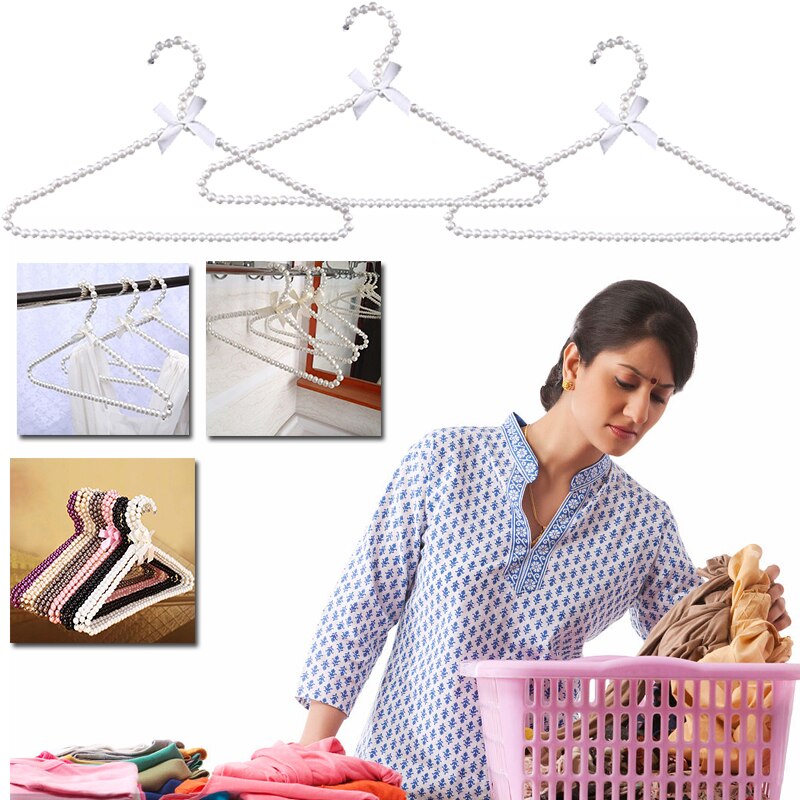 Cintres en perles pour vêtements, 10 pièces, pour la maison, gain de place, pour robe