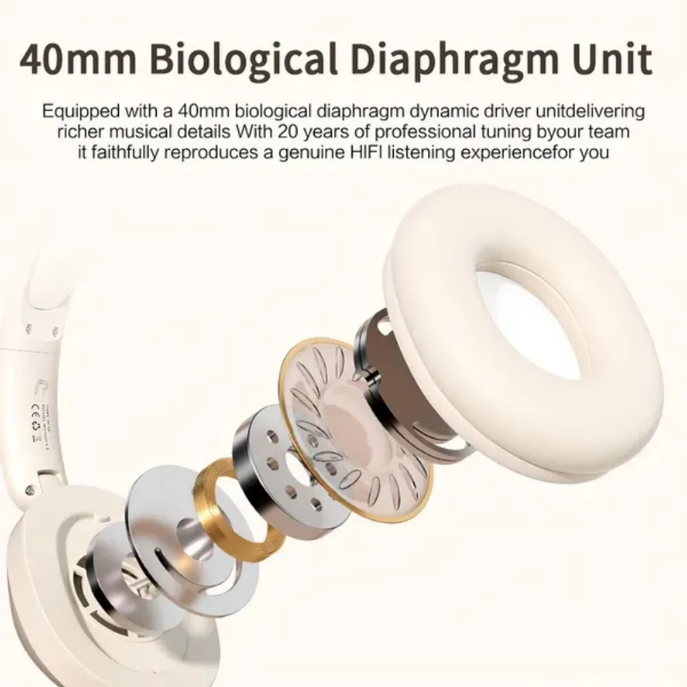 Kabelloses bluetooth-Headset, faltbarer sportkopfbüGel, kopfhörer mit hoher leistung, audiogerät für mobiltelefone