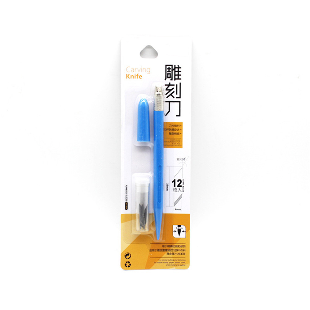 Couteau coupe-papier lames en acier, couteaux à graver pour l&#39;artisanat, bricolage réparation outils à main, papeterie de bureau: blue