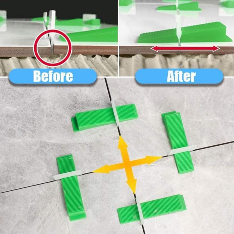 200PCS Tile System Clips 1/16 inch Tile Leveler Spacers More Flexible Combination for Tile Leveling Installation