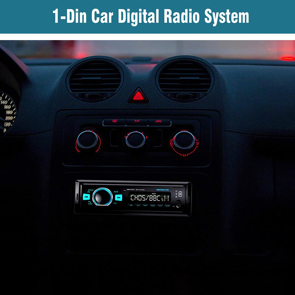 Bluetooth Car Stereo Radio Receiver 12V Single Din Car Stereo Receiver Auto DAB/DAB+/FM Receiver Supports FM/USB/MP3/Aux-in
