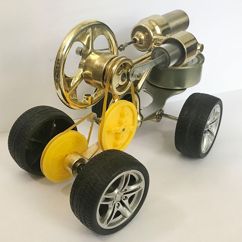 Stirling motor bilsæt bil walkable damp fysik videnskab ekstern forbrænding lille generator eksperimentelt legetøjsmodel