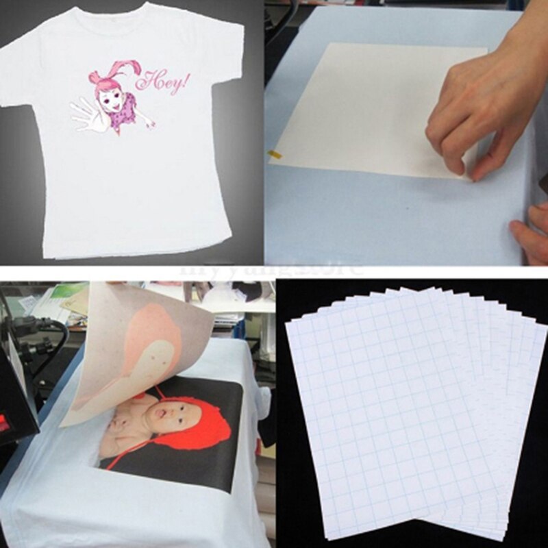 10Pcs Iron-On Heat Transfer Sheets Licht Stoffen T-shirt Gedrukt Blank A4 Papier