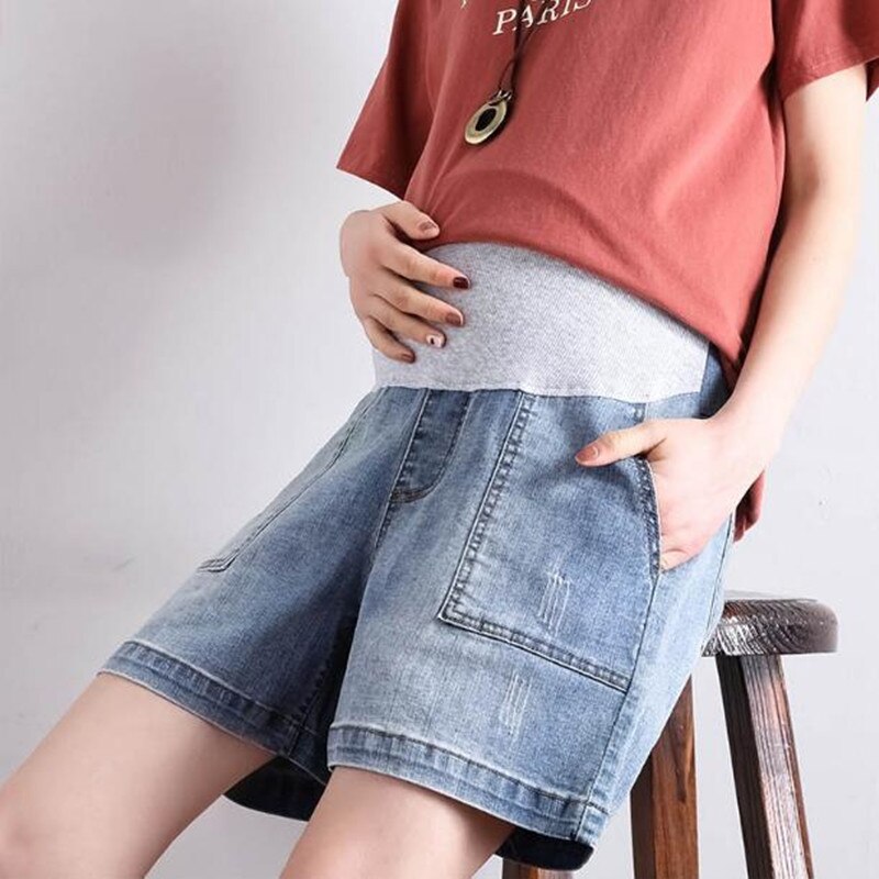 Große größe mutterschaft kurze Hose weiche strecken Denim kurze Hose schwangere frauen verlieren magen aufzug kurze Hose sommer neue frauen Denim kurze Hose