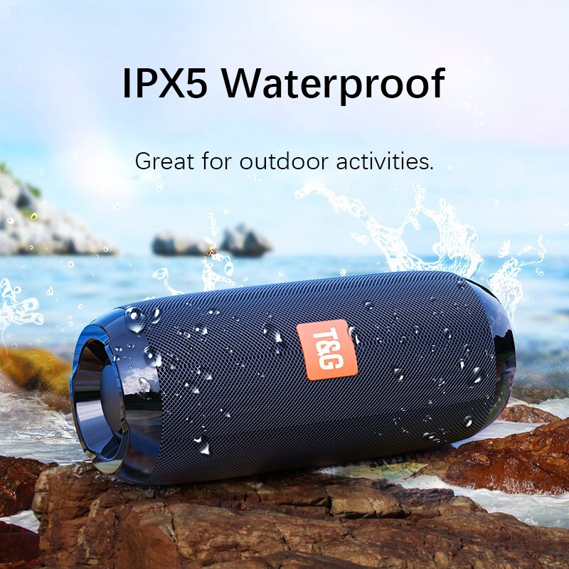 Wireless Bluetooth Speaker Portable Speaker Powerful High BoomBox Waterproof Outdoor Bass AUX HIFI TF FM Radio with LED Light