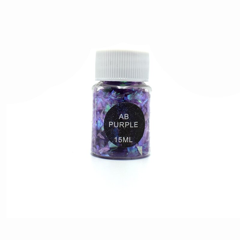 15ml 14 colores piezas rotas de azúcar Material de desechos parpadeantes epoxi uv resina molde hacer joyería relleno para joyería DIY: purple