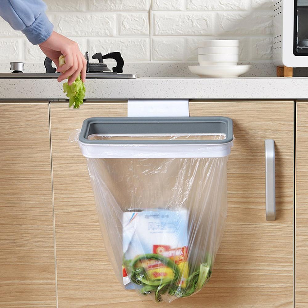 Portable Plastic Garbage Hanging Bag Kitchen Trash Storage Rack Bag Hook Scouring Pad Dry Shelf Holder Kitchens Organzier Tool
