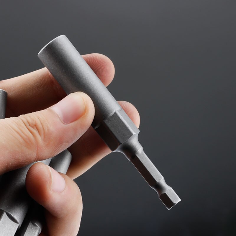 1/4 Inch 6-19mm Length 80mm Hex Shank Power Nut Driver Magnetic Drill Bit Socket Wrench Set Adapt Tools