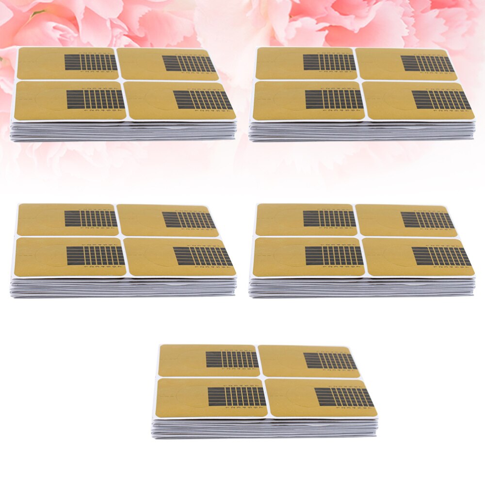 500Pcs Golden Nail Art Guide Vorm Lijm Nail Sticker Nail Art Tool Nagels Tips Uitbreiding Manicure Sticker Tool Rechthoekige