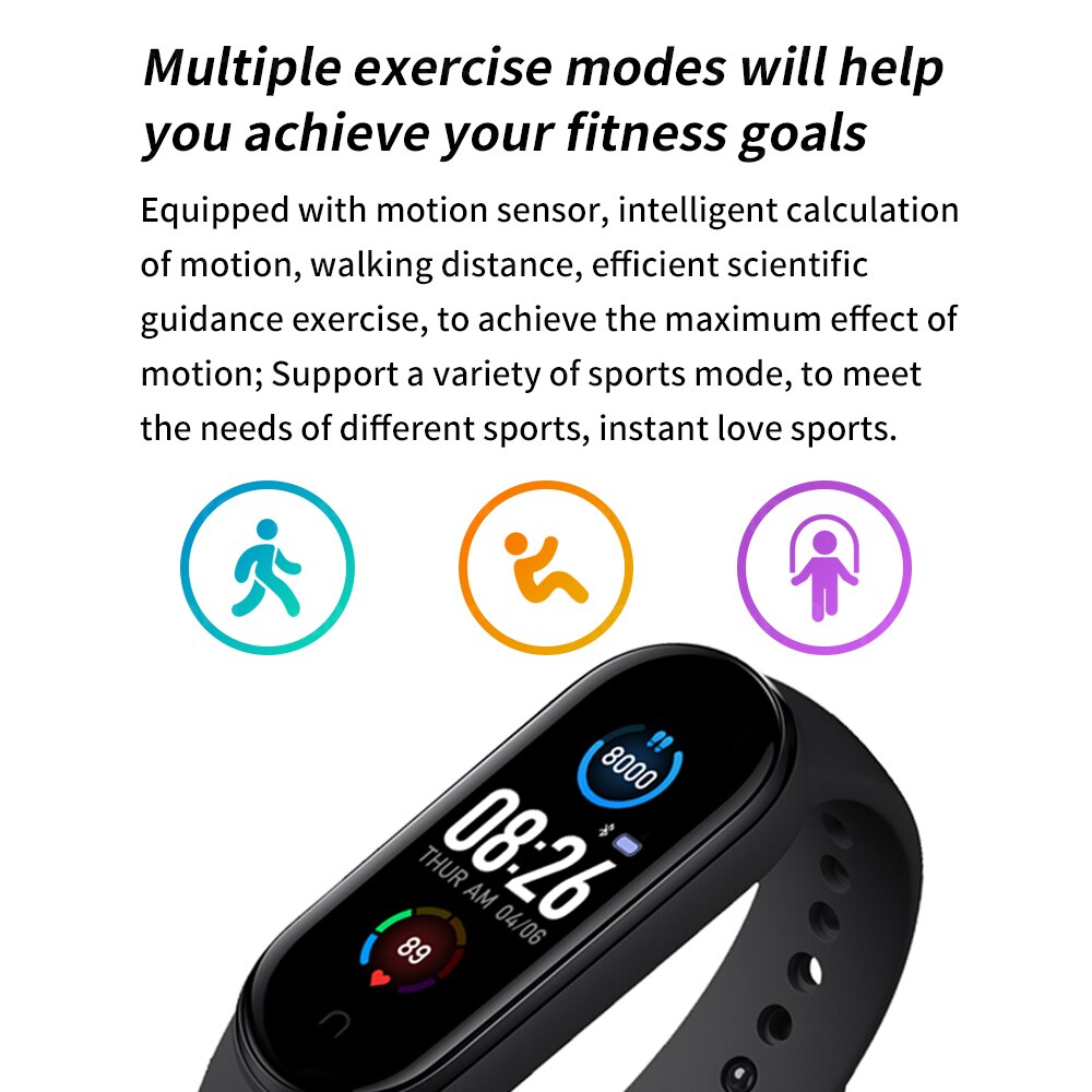 Mi5 intelligente polsbandjes, hartslagmeter, bloeddrukmeter, polsbandjes, stappenteller, sporthorloge,  ip67 waterdichte fitnessbanden