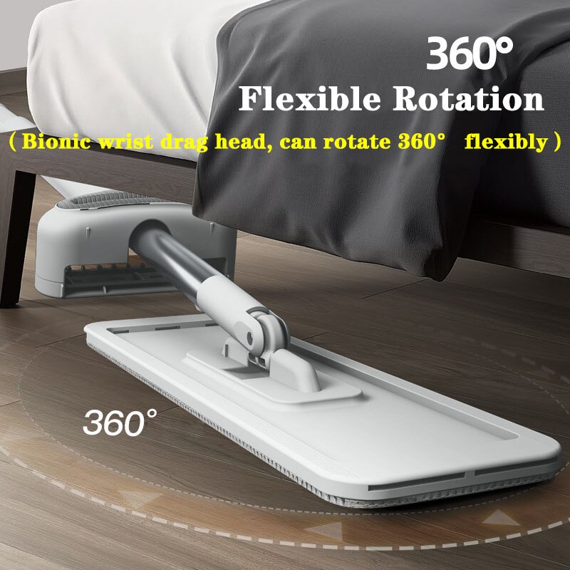 Floor Mop Magic Squeeze Flat Cutting Mop Hands Free For Wash Floor Household Kitchen Floors Cleaning With Microfiber Squeeze Mop