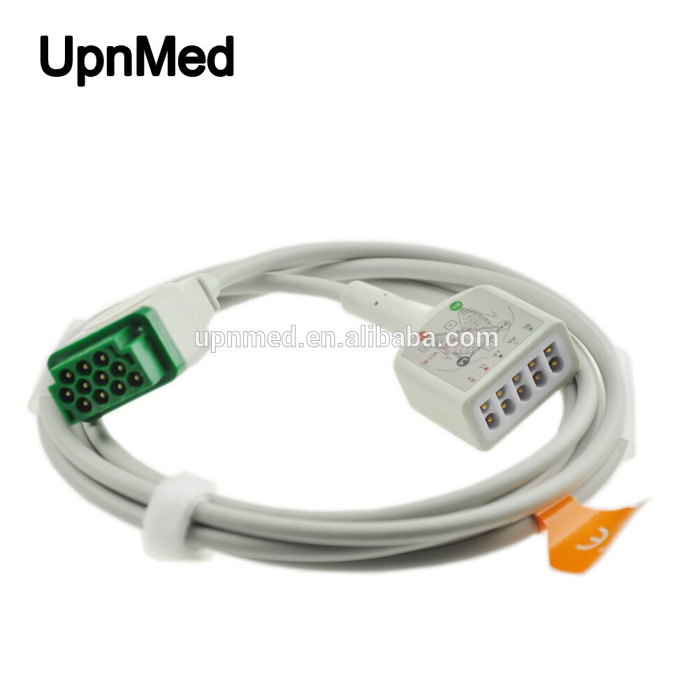 Compatible ECG accessories for GE Dash 4000 5 lead ECG trunk cable,AHA/IEC