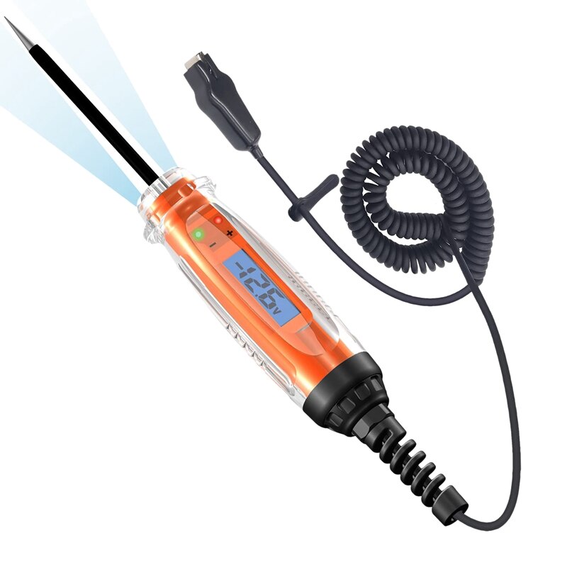 3-60V Automotive Ciruit Tester, Digital Light Tester with Voltmeter Heavy Duty Car Test Light with LCD Backlight Display: Default Title