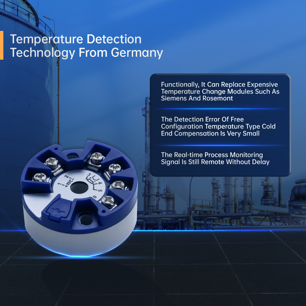 Programmable Thermocouple K J PT100 to 4-20mA Converter TC RTD Input 4-20mA Output Head-mounted Temperature Transmitter