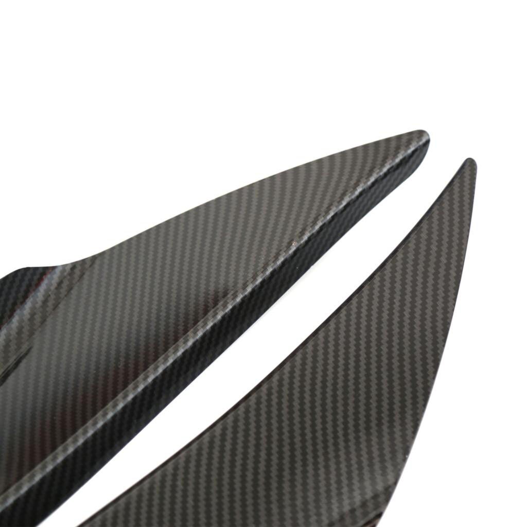 4 Pieces Universal Carbon Fiber Front Bumper Splitter Fins Trim Set Carbon fiber color