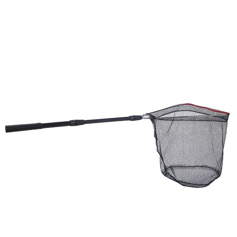 130cm Telescopic Folding Dip Net Telescopic 3Section Dip Net Triangular Head Fine Eye Fishing Net Aluminum Alloy Fold Hand Net: black