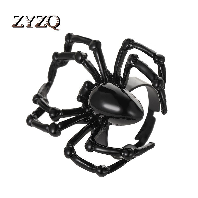 Zyzq neo gótico simulação anel de aranha estilo punk halloween spoof complicado brinquedo acessórios