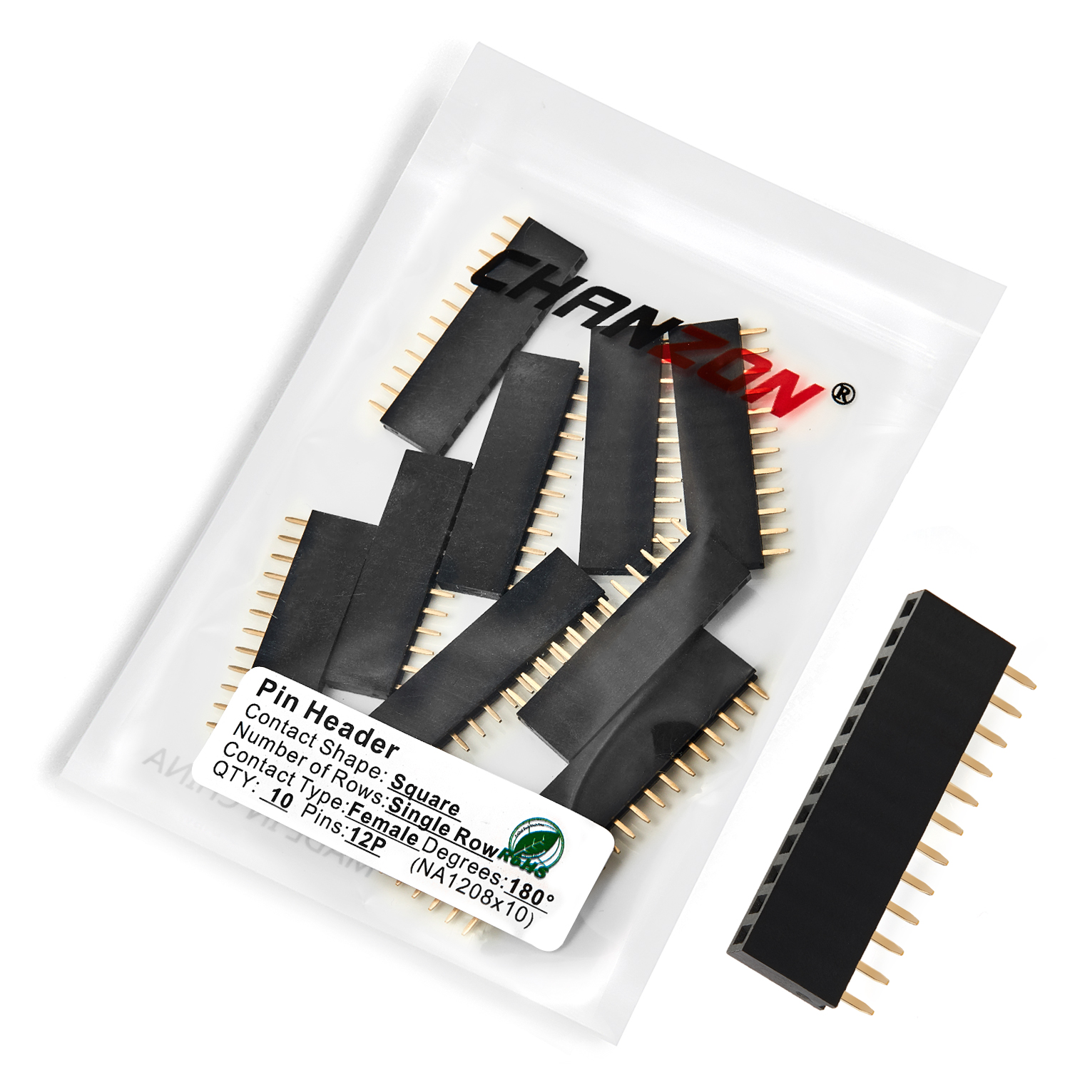 2 3 4 5 6 8 10 12 15 20 40 Vrouwelijke Pin Header Socket Vergulde Soldeerloze Enkele Rij Pinheader 2.54mm Connector voor PCB: Oranje