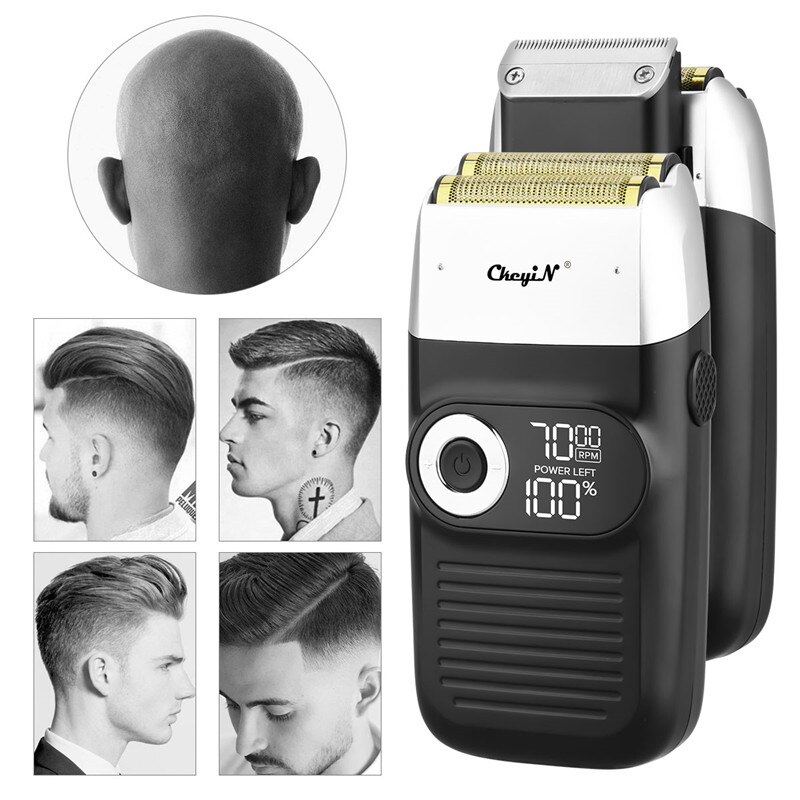 2 in- in-1 scheerapparaat voor mannen, elektrisch scheerapparaat voor baard, draagbaar lcd-scherm, tondeuse, snijmachine voor bakkebaarden