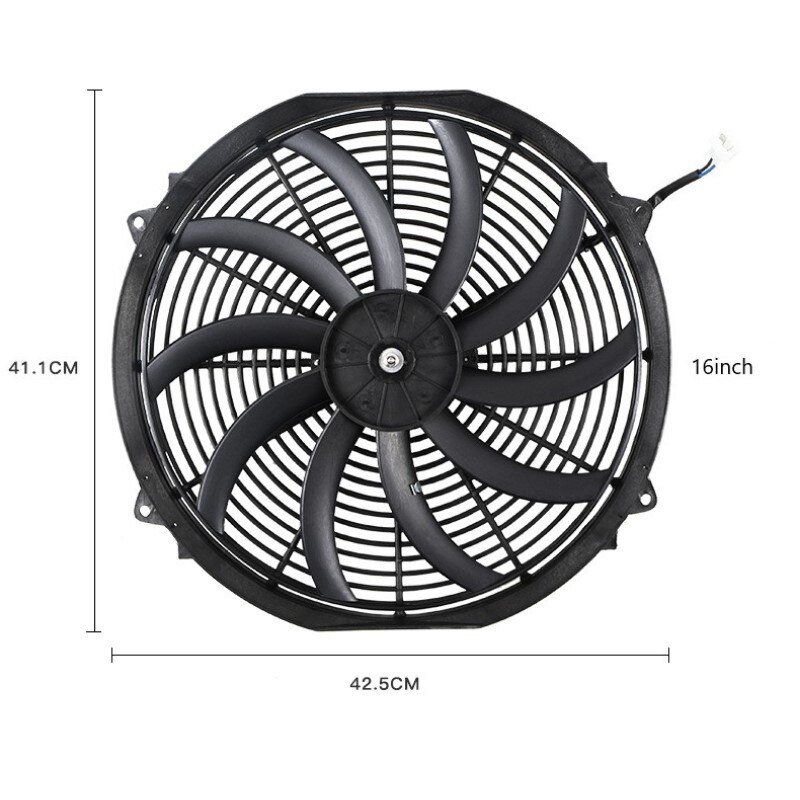 Equipo de refrigeración Universal para coche, ventilador de condensación de 16 pulgadas, 12V, 80W, piezas modificadas automotrices, accesorios para coche: Default Title