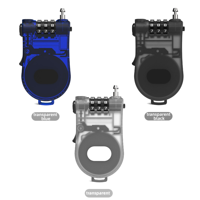 Retractable Cable Lock, Security Password Lock Steel Cable Luggage Lock Combination Lock 3 Digit Outdoor Waterproof Padlock