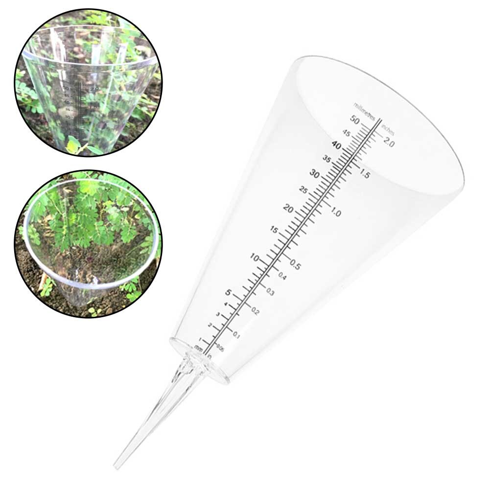 Portable Rain Gauge Clear Conical Water Ground Garden DIY Craft With Graduated Outdoor Measurement Tool Home