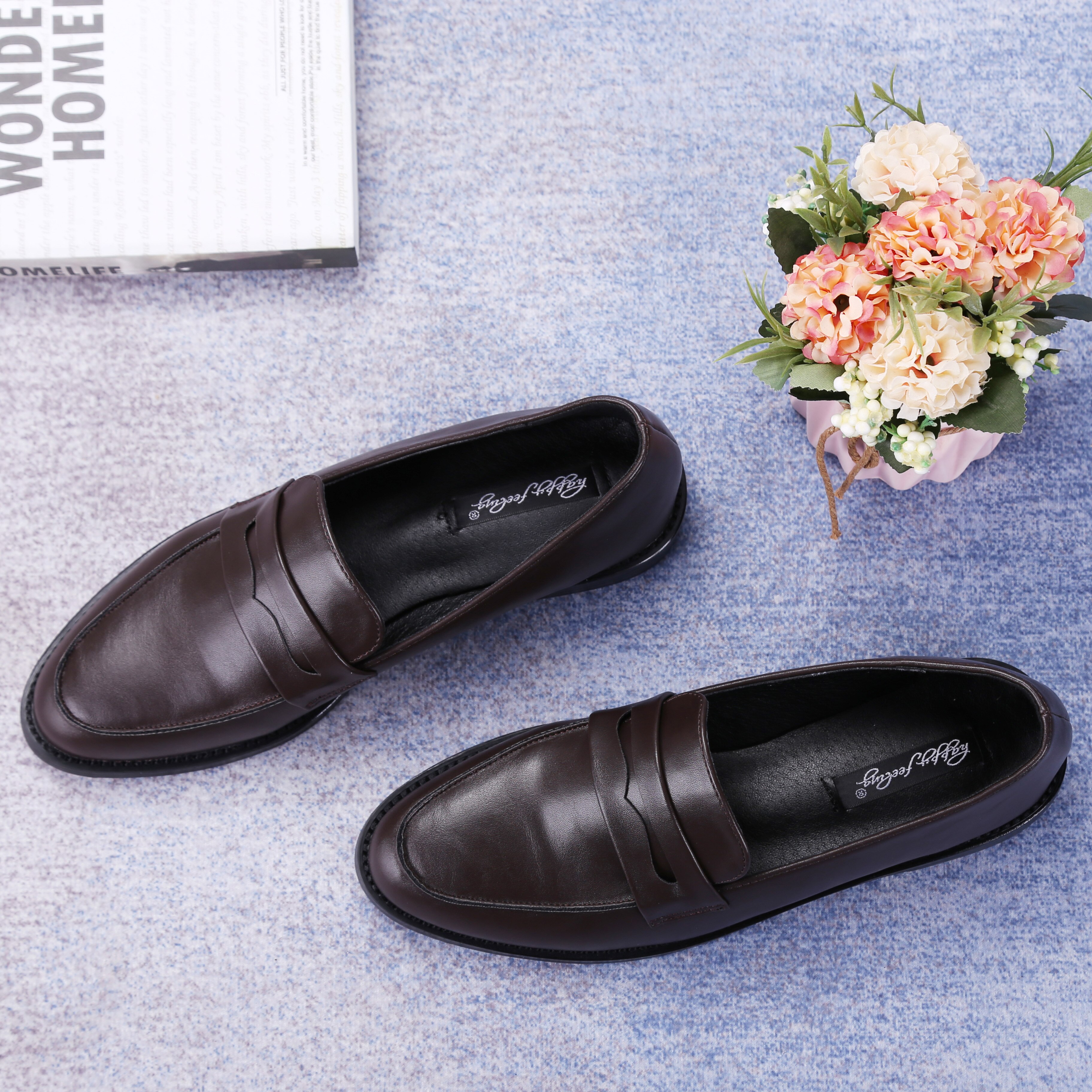 Classique rétro mocassins bout carré femmes sandales en cuir chaussures de mariage bureau NIUFUNI plat bateau chaussures pour femmes Mocasines