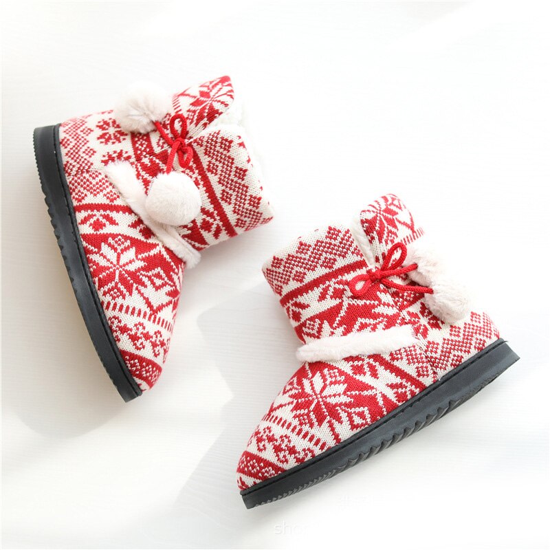 Zapatillas de casa de piel para mujer y niña, zapatos cálidos de algodón con plataforma plana para interiores, zapatillas cómodas de felpa tejidas de invierno
