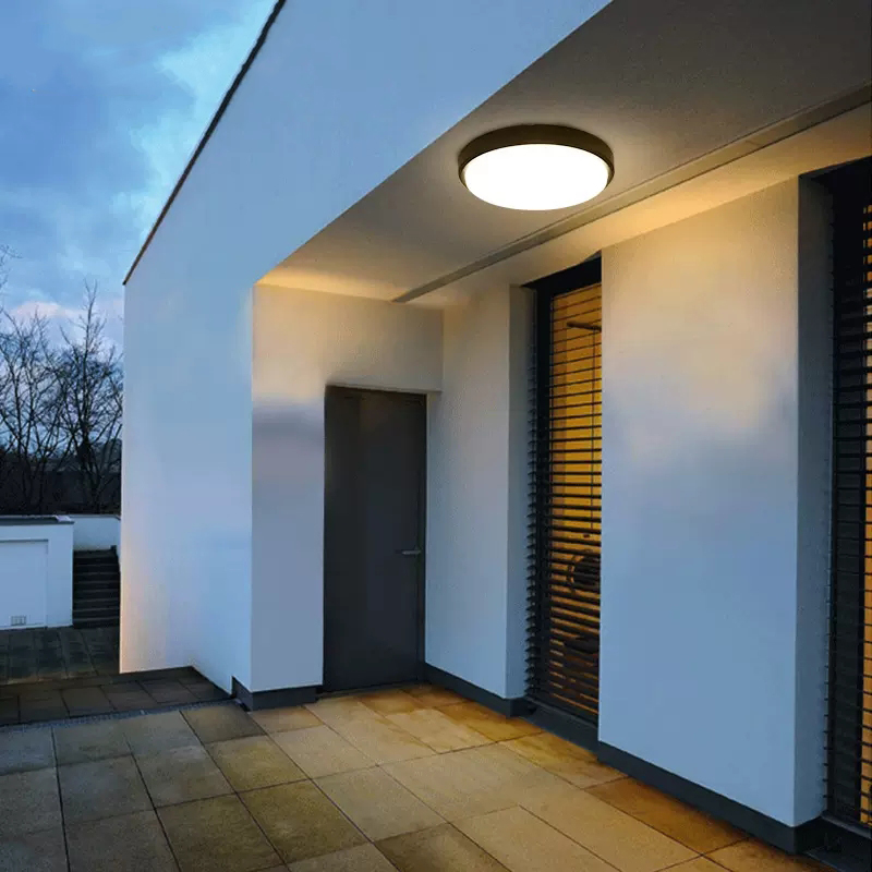 Outdoor Led Wandlamp Waterdicht Gangpad Balkon Buiten Schans Armatuur Ronde Plafondlamp Badkamer Balkon Keuken Verlichting