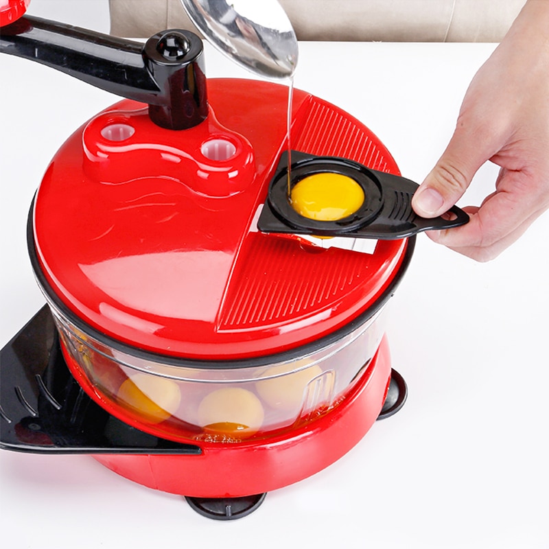 Kök manuell matberedare mixer köttkvarn grönsakshackare rostfritt stål bladstöt äggmixer liten hemprocessor