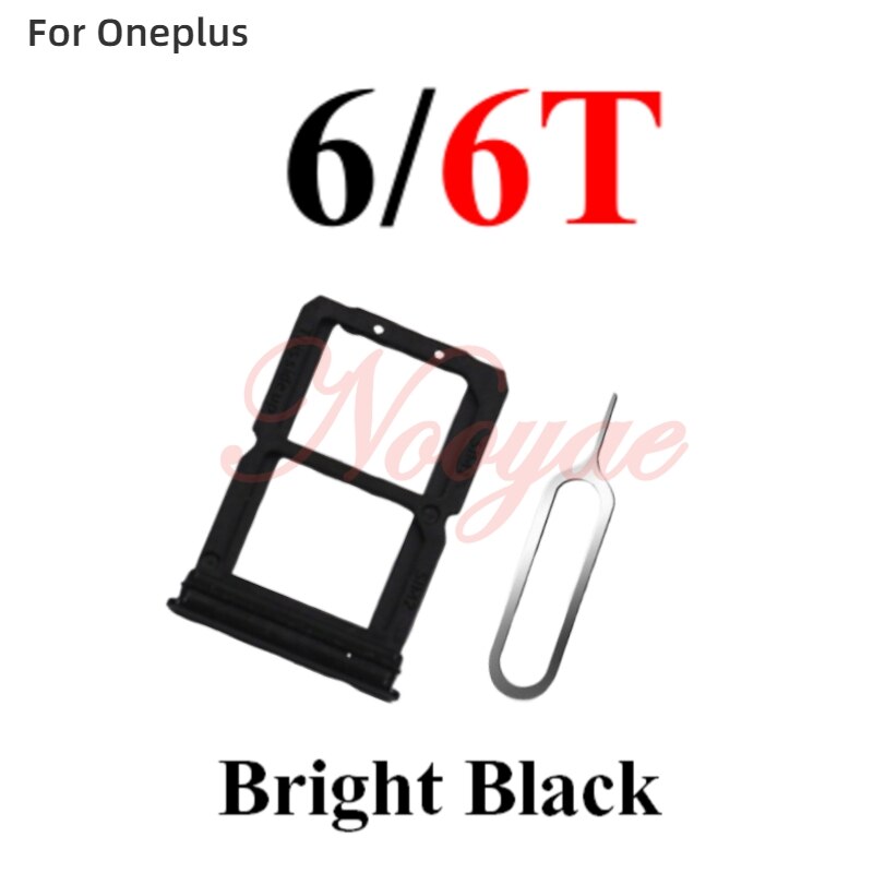 Novaphobat Nokia6.1 recambio de bandeja para tarjeta Sim para Nokia 5,1 6,1 6 6 7 8 Plus ranura para tarjeta Sim Adaptador ranura lector pista: 6 -- 6T Bright black