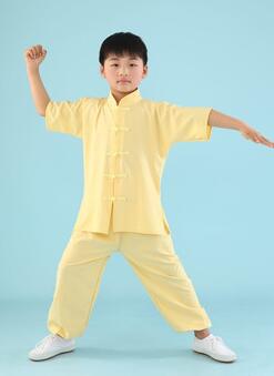traje Wushu para niños, ropa de estilo tradicional chino, conjunto de ropa de actuación de Tai Chi Kung Fu, uniformes para niñas y niños, puesta en escena: Black