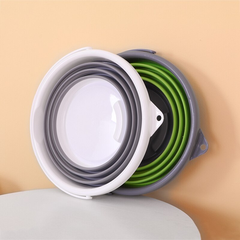 Opvouwbare Emmer Wasstraat Outdoor Vissen Ronde Badkamer Keuken Emmer Grijs