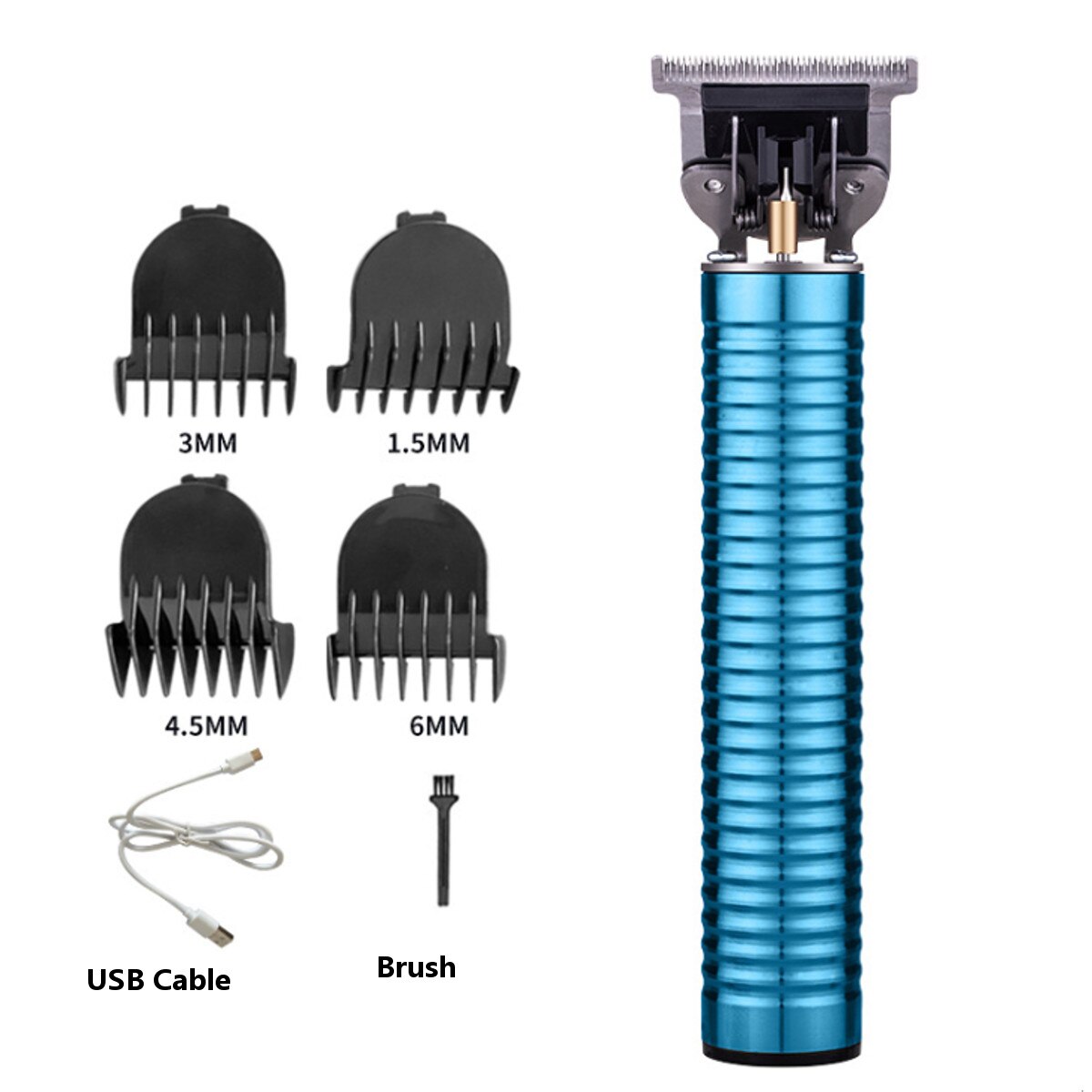 8in1 Hair Trimmer T-Outliner Skeleton Heavy Hitter Cordless Trimmer Men 0mm Baldheaded Hair Clipper Finish Hair Cutting Machine: 3